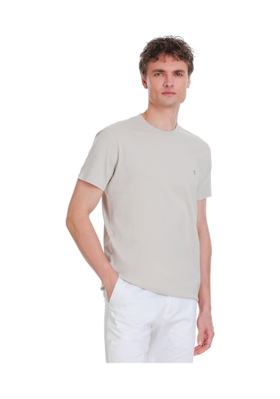 Hatemoğlu Taş Regular Fit 100% Pamuk Bisiklet Yaka Tişört 1996542 Taş-01