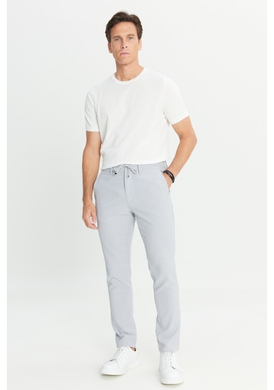 AC&Co / Altınyıldız Classics Erkek Koyu Grı Slim Fit Dar Kesim Beli Bağlamalı Çizgili Yan Cepli Casual Jogger Pantolon Koyu Gri AC&Co / Altınyıldız Classics Erkek Koyu Grı Slim Fit Dar Kesim Beli Bağlamalı Çizgili Yan Cepli Casual Jogger Pantolon Koyu Gri
