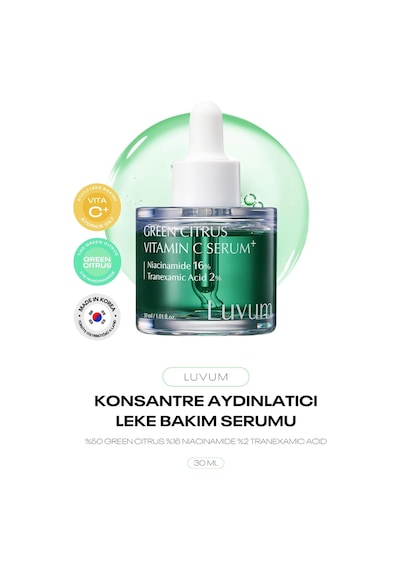 Niacinamide Tranexamic Acid Etkili Leke Ve Aydınlatıcı Bakım Green Citrus Vitamin C Serum Plus