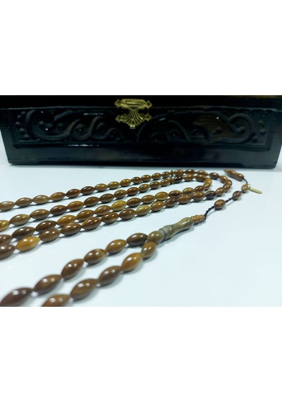Kuka 99 Luk Namaz Tesbihi Arpa Kesim Ölçü 5.5x10 Kahverengi