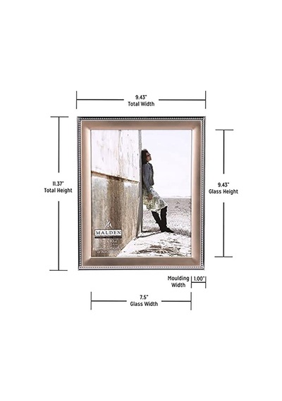 Ayrex Tasarımlar Klasik Altın Metal Gümüş Boncuklu 2 Tonlu Resim Çerçevesi 8x10 Altın