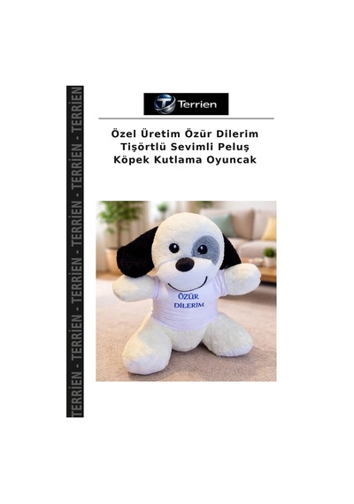 Özel Üretim Özür Dilerim Tişörtlü Sevimli Peluş Köpek Kutlama Oyuncak Çok Renkli