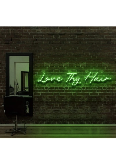 Love Thy Hair Yazılı Neon Tabela Yeşil