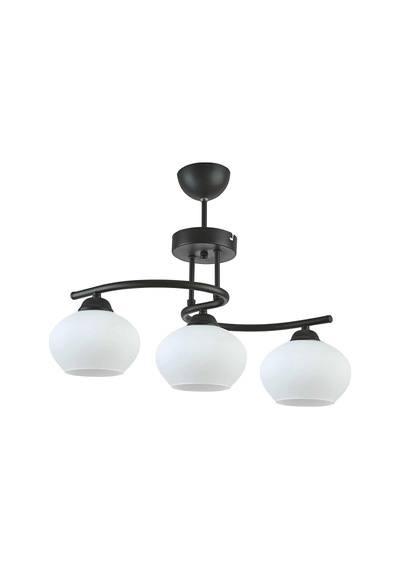 Fuji Modern Dekoratif Salon - Mutfak - Yatak Odası Siyah Renk Camlı 3 Lü Avize Siyah Ve Beyaz Siyah Ve Beyaz
