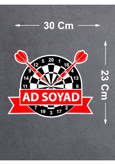 Kişiye Özel Dart Sticker - Yazı Isim Sticker - 00270 30x23 Cm