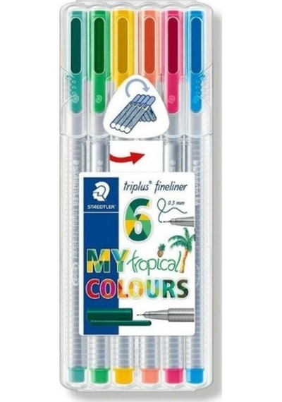 Staedtler Trıplus Üçgen Fineliner 0.3Mm Tropical 6 Lı