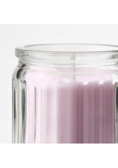 Ikea Lugnare Cam Kaplı Kokulu Mum 5 X 5 Cm Yasemin - Armut - Zencefil - Vadinin Zambağı Pembe - Şeffaf Çok Renkli