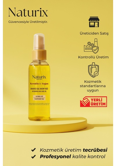 Naturix Keratin Ve Argan Yağlı Onarıcı Saç Bakım Yağı 100 ML