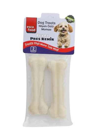 Beyaz Pres Kemik 12,5 Santimetre 2'li 100 Gram Köpek Ödül Maması