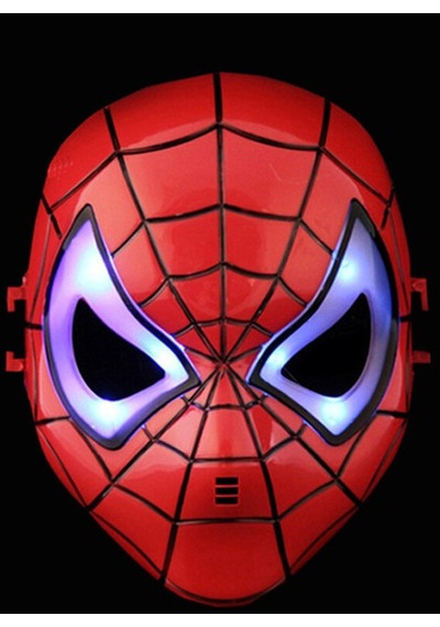Led Işıklı Maske Işıklı Örümcek Adam Maskesi Led Light Spiderman Mask Işıklı Cadılar Bayramı Maskesi Standart