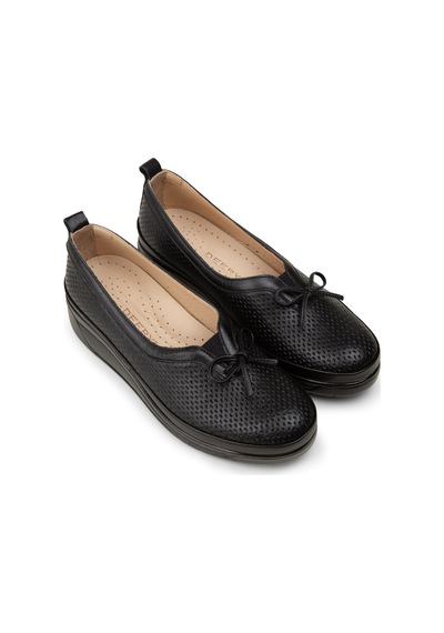 Deery Kadın Hakiki Deri Siyah Dolgu Topuk Ayakkabı - N3711zsyhc01