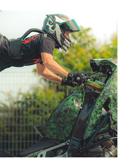 Oj Lever Siyah Korumalı Motosiklet Eldiveni Xl