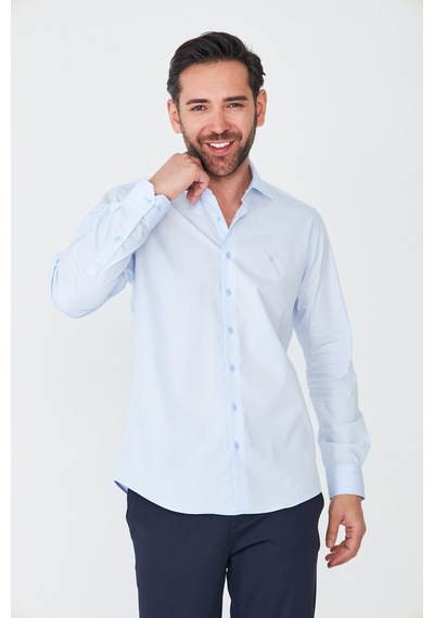 White Stone Mavi Dynamic Fit Uzun Kollu Erkek Gömlek MAVİ White Stone Mavi Dynamic Fit Uzun Kollu Erkek Gömlek MAVİ
