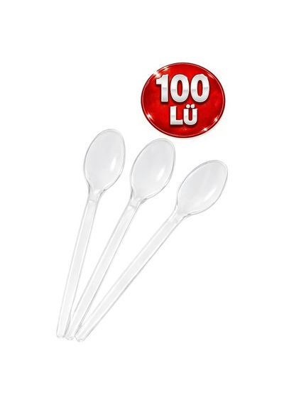Plastik Kasık Lüks Şeffaf 100lü