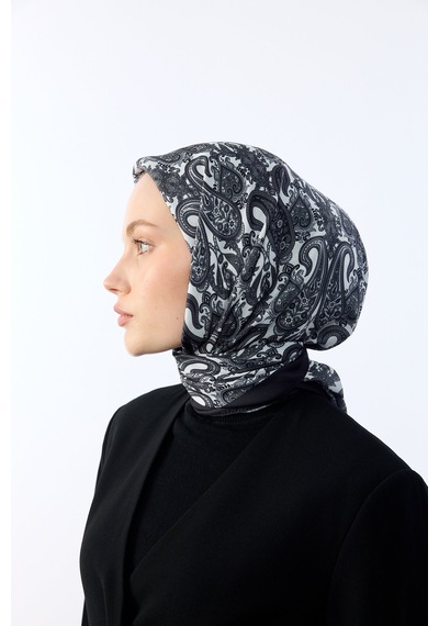 Mirsoy Scarf Lavin Desen Eşarp Siyah