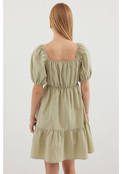 Bigdart 2351 Kloş Poplin Elbise - Çağla 001