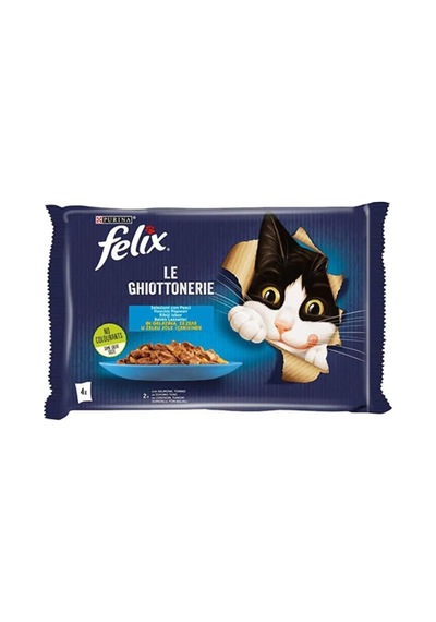 Felix Multipack Somonlu Ve Ton Balıklı Yetişkin Kedi Yaş Maması 4x85gr