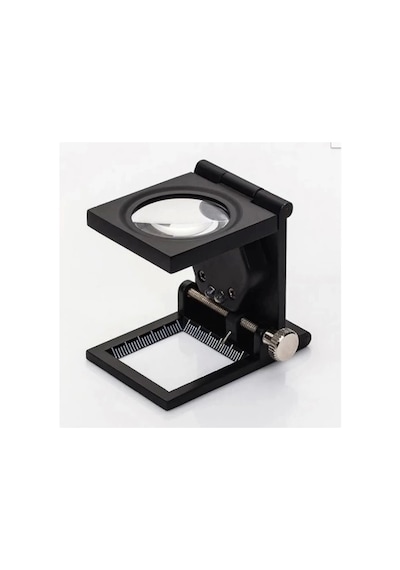 Nikula-28x28 Mm Katlanır Sayaçlı Metal Lüp, 2 Led Işıklı Büyüteç Tekstil Th9005a Lisinya