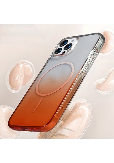 Apple iPhone Uyumlu 14 Pro Max Kılıf Renk Geçişli Magsafe Şeffaf Kamera Yükseltili Silikon Pazarplus Siyah