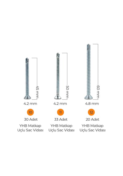 Toko Hobi-3 Matkap Uçlu Akıllı Vida Seti 435 Parça 14 Çeşit