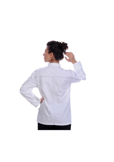 Unisex Aşçı Ceket Harman Gabardin Beyaz