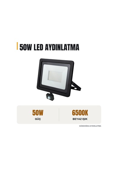 Jupıter 6500k Beyaz Işık 50w Sensörlü Led Projektör - Lp051-b