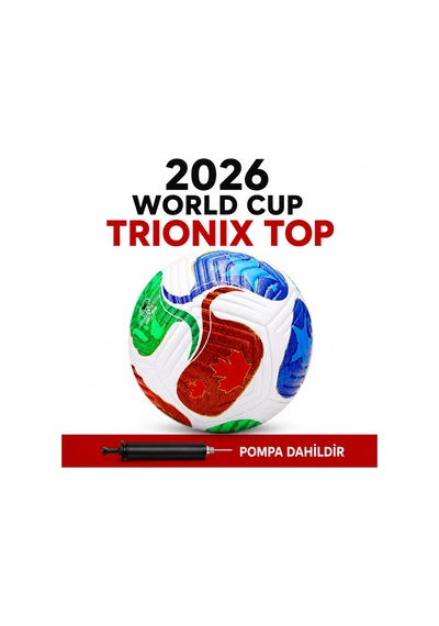 Futbol Topu 2026 World Cup Trionix 5 Numara Pompalı Set Çok Renkli