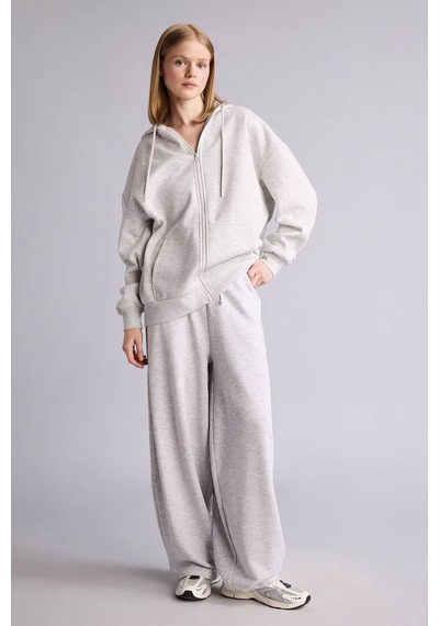 Defacto Pamuklu Oversize Kapüşonlu Gri Kadın Hırka V4233az/gr256