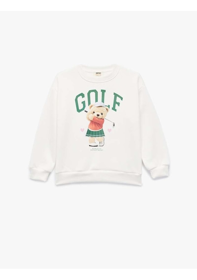 Koton Ekru Kız Çocuk Sweatshirt 6wkg10058ak Ekru