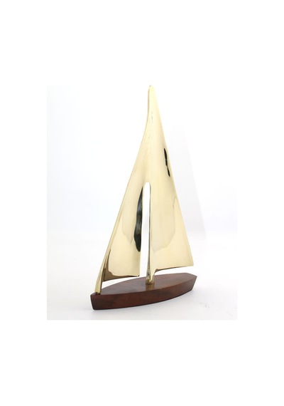 2 Adet Pirinç Yelken 6389dw Pirinç Model Parça, 31 X 20 Cm Ölçü, Brass Decorative Item, Model 6389dw
