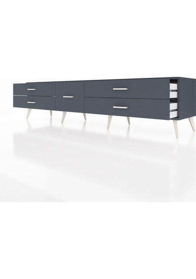 Hyperion Tv Ünitesi 5 Çekmeceli 220x44x51 Antrasit-antrasit Antrasıt/antrasıt - Antrasıt Hyperion Tv Ünitesi 5 Çekmeceli 220x44x51 Antrasit-antrasit Antrasıt/antrasıt - Antrasıt
