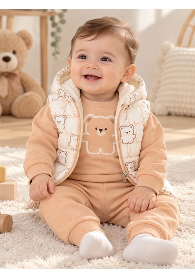 Baby Hi El Ele Ayıcıklar Üçlü Takım 6-18 Aylık -dü913430 - Bej