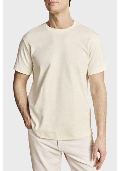 Brooks Brothers Logolu % 100 Pamuk Bisiklet Yaka T-shirt Erkek T Shirt Bbss26mts002142 Bej