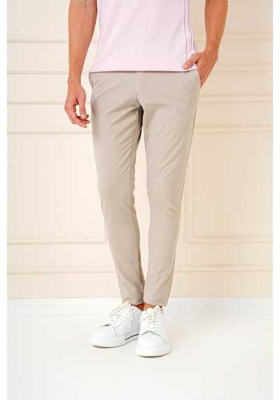 Efor Slim Fit Yan Cepli Düz Esnek Casual Koyu Bej Pantolon P 1144 K.Bej