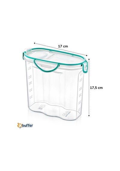 Biishe Kilitli Kapaklı Contalı Hava,su Sıvı Geçirmez 1,7 Litre Erzak Saklama Kabı-sa585 Çok Renkli