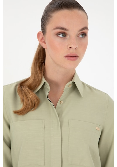 U.S. Polo Assn. Kadın Açık Haki Uzun Kollu Tunik Gömlek 50293568-VR183