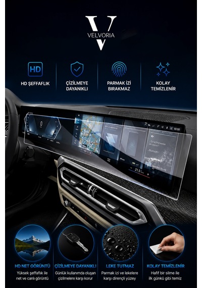 Bmw İx 12.3 İnç Dijital Gösterge Ve 14.9 İnç Multimedya Navigasyon Nano Glass Ekran Koruyucu