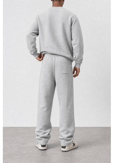 Erkek Respire Basic Baggy Eşofman Altı Gri Melanj