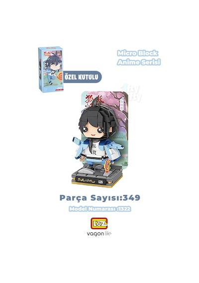 Loz Micro Anime Serisi 1322 Modeli 349 Parça Dekoratif Oyuncak Yapım Seti Yapı Blok Fflz-1322