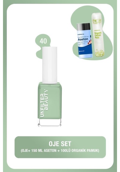 Unfilter Beauty No:40 Oje + 150 Ml Aseton + 100 Adet Pamuk