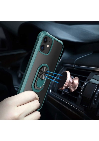 Apple Uyumlu iPhone 11 Kilif Standli Yüzüklü Mola Silikon Kapak 448699291