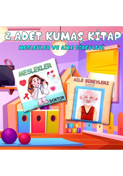 2 Kitap Tox Aile Bireyleri ve Meslekler Kumaş Sessiz Kitap T109T