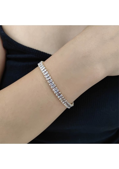Chavin Su Yolu Baget Beyaz Taşlı Rose Gold Bayan Bileklik es53 Bronz