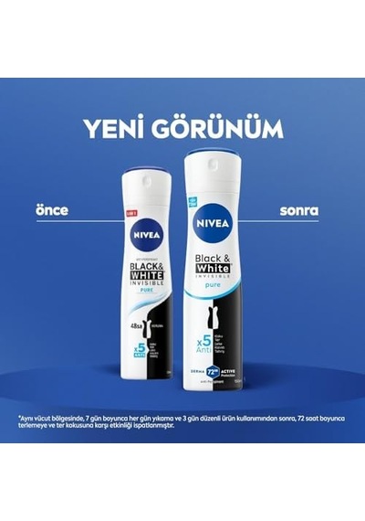 Kadın Sprey Deodorant & Invisible Pure 72 Saat Anti-perspirant Koruma, 150 Ml