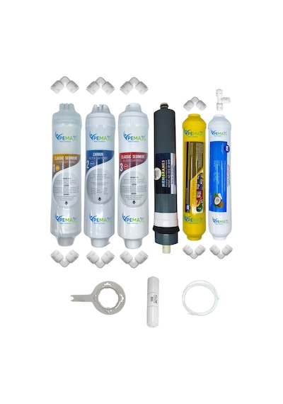 Pemax Water Kapalı Kasa Su Arıtma Cihazlarına Uygun Eco 6li Platinium Mebran Mineral+tatlandırıcı Set