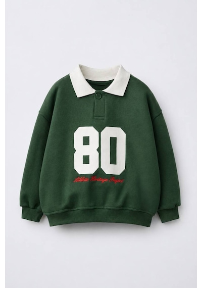 Erkek Çocuk Polo Yaka Sweatshirt Ve Eşofman Altı Yeşil
