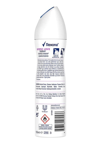 Kadın Sprey Deodorant Mystic Love%0 Alüminyum 150 Ml