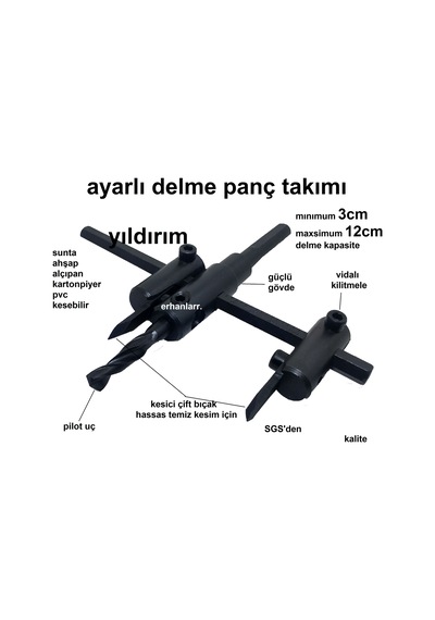 Sunta Kesme Panç Alçıpan Panç Ayarlı Panç Daire Kesme