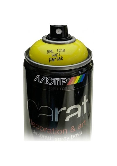 Motip Carat Ral 1018 Sprey Boya 400ml - Parlak Sarı Çok Renkli