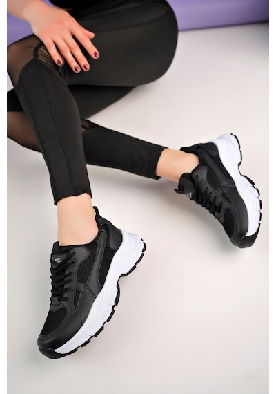 Mcdark Kadın Siyah Beyaz Siyah Sneakers Ayakkabı Black White